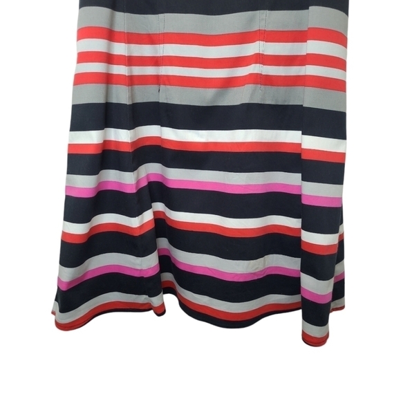 Maggie London Striped A Line Dress Multi Color Size 6 - Picture 7 of 12